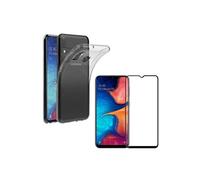 Coque pour Samsung Galaxy A20E + Verre Trempé Integral Bord Noir Film Protection Ecran []
