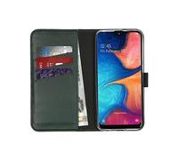 Selencia Selencia Étui portefeuille en cuir véritable Samsung Galaxy A20e Vert Vert