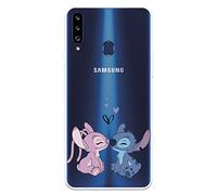 Coque pour Samsung Galaxy A20s officielle Lilo & Stitch - Angel & Stitch Baiser pour protéger votre téléphone portable - Coque en silicone souple sous licence officielle Disney