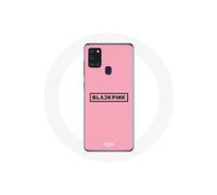 Coque pour Samsung Galaxy A21S Blackpink Groupe de K-pop Logo Fond Rose