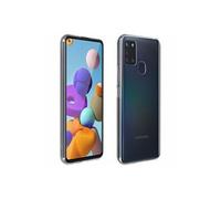Coque Pour Samsung Galaxy A21s Film Verre Trempé Dureté 9H Transparent Contour Noir