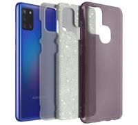 Coque pour Samsung Galaxy A21s Paillette Amovible Silicone Semi-rigide rose