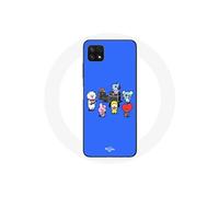 Coque pour Samsung Galaxy A22 5G BTS BT21 Tata Chimmy Cooky Rj Koya Shooky Et Mang Jouent De la musique Fond Bleu
