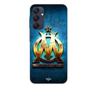 Coque Pour Samsung Galaxy A25 Om Dorée Brilant Droit Au But Fond Bleu Maniacase
