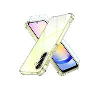 Coque pour Samsung Galaxy A26 5G avec 2 Pièces Verre Trempé, Ultra Transparent Étui de Protection en Silicone Antichoc,TECHTA