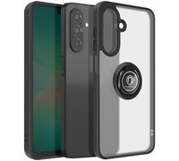 Coque Anneau - Samsung Galaxy A26 - Antichoc - Bague Magnétique - Dos Translucide Noir