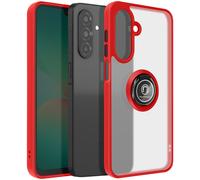 Coque pour Samsung Galaxy A26 Bague Magnétique Dos Translucide Rouge