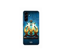 Coque Pour Samsung Galaxy A26 Om Dorée Brilant Droit Au But Fond Bleu