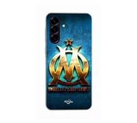 Coque Pour Samsung Galaxy A26 Om Dorée Brilant Droit Au But Fond Bleu