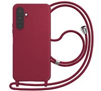 Coque pour Samsung Galaxy A27 en Silicone avec Cordon Tour de Cou Bordeaux
