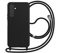 Coque pour Samsung Galaxy A27 en Silicone avec Cordon Tour de Cou Noir