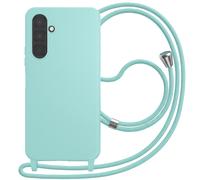 Coque pour Samsung Galaxy A27 en Silicone avec Cordon Tour de Cou Vert pâle
