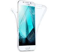 moex Coque Double en Silicone Transparent Compatible avec Samsung Galaxy A3 (2016), Housse de Protection complète des 2 côtés, Coque de téléphone Portable Avant et arrière - Cristal