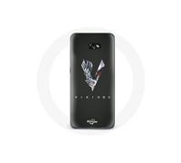 Coque pour Samsung Galaxy A3 2017 Vikings Série Saison 6 logo V Epée Gris Fond Noir