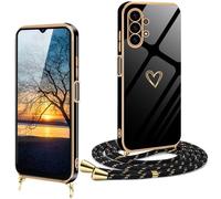 Coque pour Samsung Galaxy A32 5G avce Cordon Antichoc Housse pour Samsung Galaxy A32 5G Silicone avec Motif Coeur d'amour Mignon Lanyard Case Réglable Téléphone Portable Cover,Coque avec Collier Case