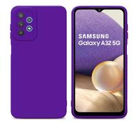 cadorabo Housse Compatible avec Samsung Galaxy A32 5G en Fluid Violet FONCÉ - Étui de Protection en Silicone TPU Flexible