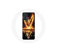 Coque pour Samsung Galaxy A32 5G Vikings Série Saison 6 logo V Epée de Feu Fond Noir