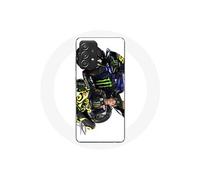 Coque pour Samsung Galaxy A33 5G Valentino Rossi Pilote de vitesse fond blanc