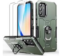 - Coque Pour Samsung Galaxy A34 5g Case, [2x Verre Trempé] [Support Rotatif Stéréo] [Militaire Rigide Pc+Silicone Tpu Bumper] Housse Étuis De Protection Coque Armure Antichoc - Vert