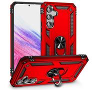 Coque pour Samsung Galaxy A34 5G Housse Antichoc avec Anneau Rotatif Aimant 360 Degrés Etui Magnétique Rigide Dure Armure Bague Support Renforcée (Rouge)