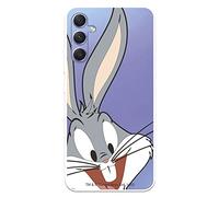 Coque pour Samsung Galaxy A34 5G officielle Warner Bros Bugs Bunny Silhouette pour protéger votre téléphone portable Coque en silicone transparent souple sous licence officielle Looney Tunes