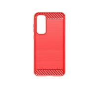 Coque pour Samsung Galaxy A35 5G Flexible Effet Carbone et Brossé Rouge