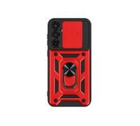 Coque pour Samsung Galaxy A35 Bague Support Cache Caméra Coulissant Mayaxess Rouge
