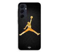Coque Pour Samsung Galaxy A35 Jordan Logo 23 Nike Basketball Couleur Dorée Maniacase