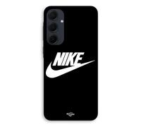 Coque Pour Samsung Galaxy A35 Nike Logo Blanc Front Noir Maniacase