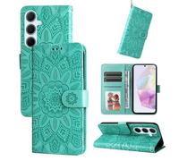Coque pour Samsung Galaxy A36/A56 6.7"", Étui Cuir PU Portefeuille à Rabat Housse Case avec Fermeture Magnétique,Tournesol vert XYH