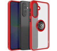 Coque pour Samsung Galaxy A36 Bague Magnétique Dos Translucide Rouge