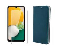 Coque pour Samsung Galaxy A37 5G / A36 5G / A56 5G Vert Foncé + Verre trempé Etui Housse Portefeuille Vitre Protection Ecran
