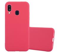 cadorabo Coque pour Samsung Galaxy A40 en Candy Rouge - Housse Protection Souple en Silicone TPU avec Anti-Choc et Anti-Rayures - Ultra Slim Fin Gel Case Cover Bumper