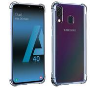 Coque pour Samsung Galaxy A40 Silicone Flexible Coins Bumper Transparent
