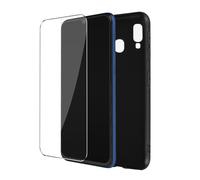 Coque pour Samsung Galaxy A40 Souple Noir et Verre Trempé 9H Transparent