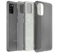Coque pour Samsung Galaxy A41 Paillette Amovible Silicone Semi-rigide argent