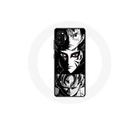 Coque pour Samsung Galaxy A41 Sangoku Naruto Luffy one piece Dragon Ball Z fond noir et blanc anime manga