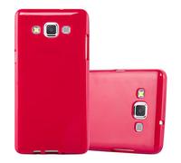 cadorabo Coque pour Samsung Galaxy A5 2015 en Jelly Rouge - Housse Protection Souple en Silicone TPU avec Anti-Choc et Anti-Rayures - Ultra Slim Fin Gel Case Cover Bumper