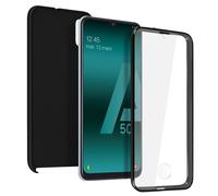Coque pour Samsung Galaxy A50 Protection Arrière Rigide Avant Silicone Tactile Noir