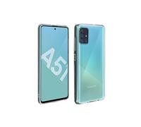 Coque pour Samsung Galaxy A51 Silicone Souple et Film Verre Trempé 9H Contour Noir