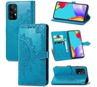 Coque Pour Samsung Galaxy A52s 5G/ A52 5G 6.5"",Motif de mandala Portefeuille PU Cuir Housse étui Flip Magnétique Case-Bleu