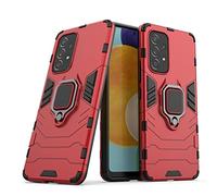Coque pour Samsung Galaxy A53 5G Housse Antichoc avec Anneau Rotatif Aimant Etui Magnétique Rigide Dure Armure Bague Support Armure Renforcée (Samsung Galaxy A53 5G, Rouge)