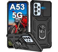 Coque Pour Samsung Galaxy A53 5g, Protecteur De Caméra, Armure Rigide Housse 360° Metal Anneau Magnetic Support Antichoc Sili[J4313]