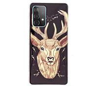 Coque pour Samsung Galaxy A53 5G, Samsung A53 5G, fluorescente et phosphorescente en caoutchouc TPU souple Bumper ultra mince en silicone antichoc Housse de protection pour Galaxy A53 5G, cerf