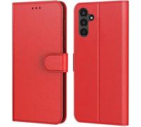 Coque Pour Samsung Galaxy A54 5g, Coque Samsung A54,Etui Protection Housse Premium En Cuir Pu, Emplacements Cartes , Pochette Flip Case Pour Samsung A54 5g Book Rouge