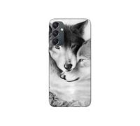 Coque Pour Samsung Galaxy A54 Le loup et la louve Animal noir et blonc