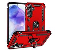 Coque pour Samsung Galaxy A55 5G Housse Antichoc avec Anneau Rotatif Aimant 360 Degrés Etui Magnétique Rigide Dure Armure Bague Support Renforcée (Rouge)
