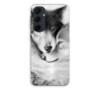 Coque Pour Samsung Galaxy A55 Le Loup Et La Louve Animal Noir Et Blonc Maniacase