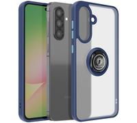 Coque Anneau - Samsung Galaxy A56 - Antichoc - Bague Magnétique - Dos Translucide Bleu Nuit