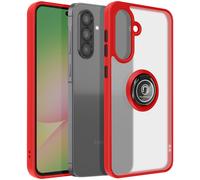 Coque pour Samsung Galaxy A56 Bague Magnétique Dos Translucide Rouge